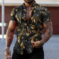 Hawaiian Shirt For Mens 2023 3D Print Short Sleeve Blouse Beach Holiday Top Tee Summer Oversized Mens Clothing Camisa Masculina