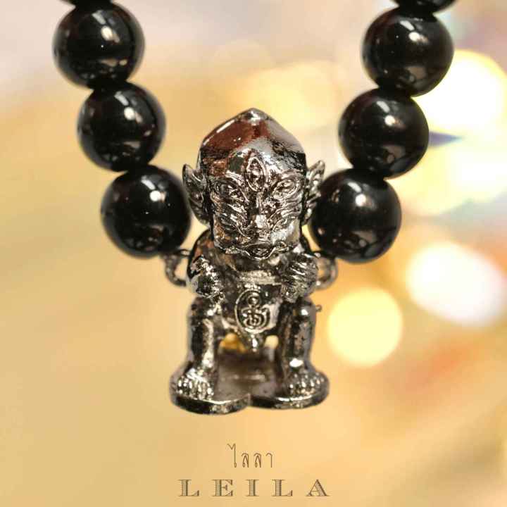 leila-amulets-พญาสี่หูห้าตา-สีรมดำ-พร้อมกำไลหินฟรีตามรูป