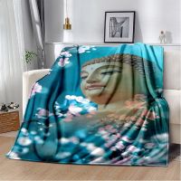 2023 Indian Religion Meditation Buddha Flannel Blanket Soft Bedding Throw Blankets for Bed Plush Sofa Cover Bedspread King Twin Size