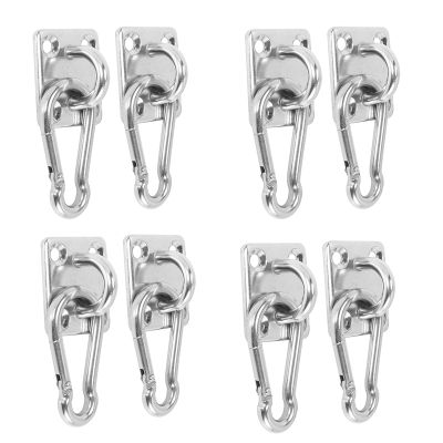 8 Sets Of Suspended Ceiling Wall Mount U-Shaped Hooks Hammock Hook Metal Base Plate with Hook