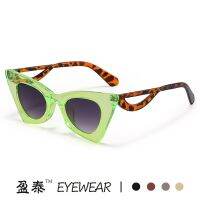 [COD] 2022 new European and cross-border personality cat eye sunglasses curved legs retro modern street photography