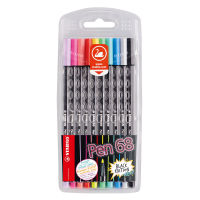 STABILO Pen 68 Black Edition ปากกาสีหมึกน้ำ Fibre-Tip Pen ชุด 10 สี