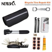 Bicycle Multifunction Repair Kit Tire Repair Kit Inflator Repair Wrench Set Mountain Bike Repair Tools MTB Tool Set with Bag