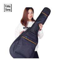 EDDY SONG สายรัดคู่สีดำแบบถอดเปลี่ยนได้สำหรับอุปกรณ์กีต้าร์ Sarung Gitar Akustik 41 "เคสกิ๊กมีฟองน้ำผ้าอ๊อกซ์ฟอร์ดขนาด5มม. กระเป่าใส่กีตาร์ถุงใส่กระเป๋าอูคูเลเล่41" กระเป๋าอูคูเลเล่