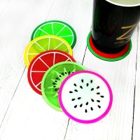 【CW】 Fashion Fruit Coaster Colorful Silicone Cup Drinks Holder Non Heat-resistant Placemat casserole pad Tableware Mats