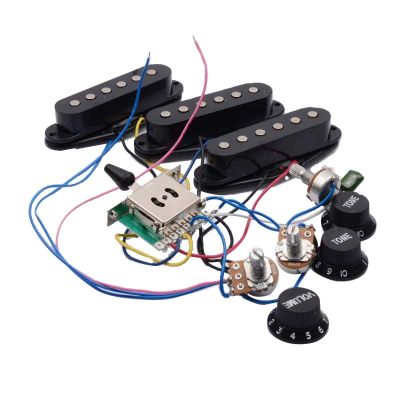 Electric Guitar Pickup Wiring Harness Prewired 5-way Switch 2T1V Multi Type Pickup for ST Electric Guitar Black-White Guitar Bass Accessories