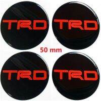 สติกเกอร์ติดดุมล้อ TRD 50 mm เรซิ่นเจล สติกเกอร์ฝาดุม 4 ชิ้น สีแดง ดำ สติ๊กเกอร์แต่งรถ สติ๊กเกอร์ ติดรถ Wheel Center Cap Domed Gel Sticker Decal