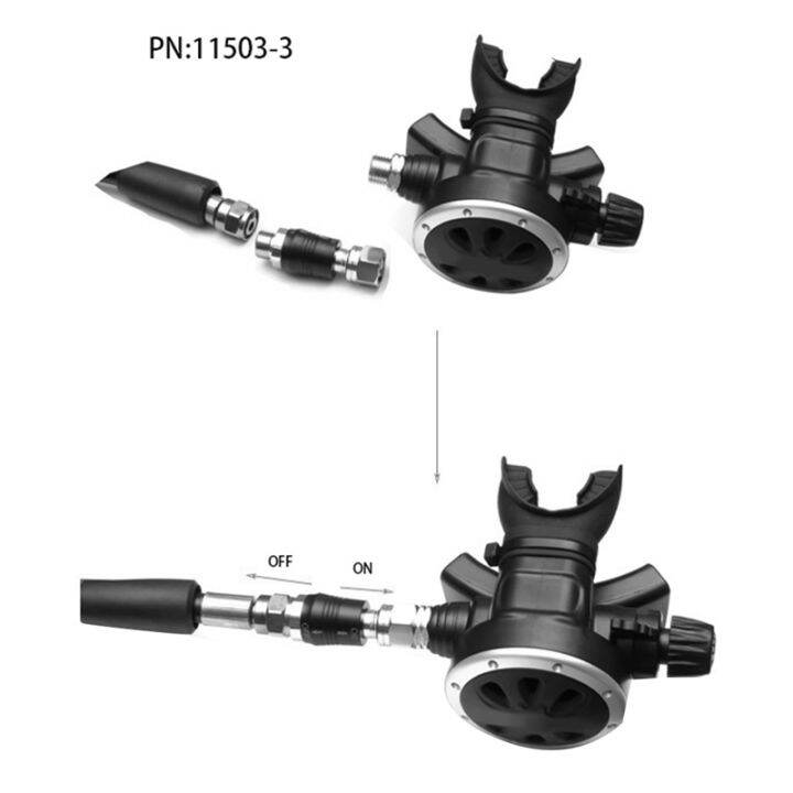 scuba-diving-regulator-adaptor-9-16-thread-connector-with-on-off-switch-bcd-valve-medium-pressure-replacement