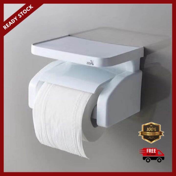 🔥READY STOCK🔥Strong suction toilet roll holder Lazada