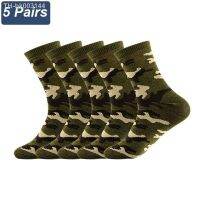 ☇☫✳ 5 Pairs Spring And Autumn Men High Quality Mid Tube Socks Camouflage Army Green Comfortable Warm Military Thickened Cotton Socks