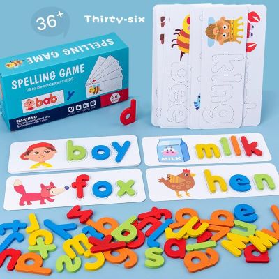 Wooden Scrabble Games For Children 26 English alphabet Spelling Exercises early education cognitive educational toys