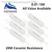 1pcs 20W 0.1 0.22 0.33 0.47 0.5 1 1.2 ohm 0.1R 0.22R 0.33R 0.47R 0.5R 1R 1.2R Ceramic Cement Power Resistance Resistor 20W 5