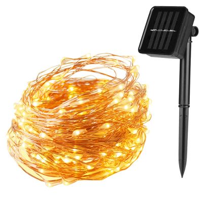 100Led Solar Copper Wire String Lights Outdoor Waterproof Courtyard Christmas Tag Decoration Plug Lantern