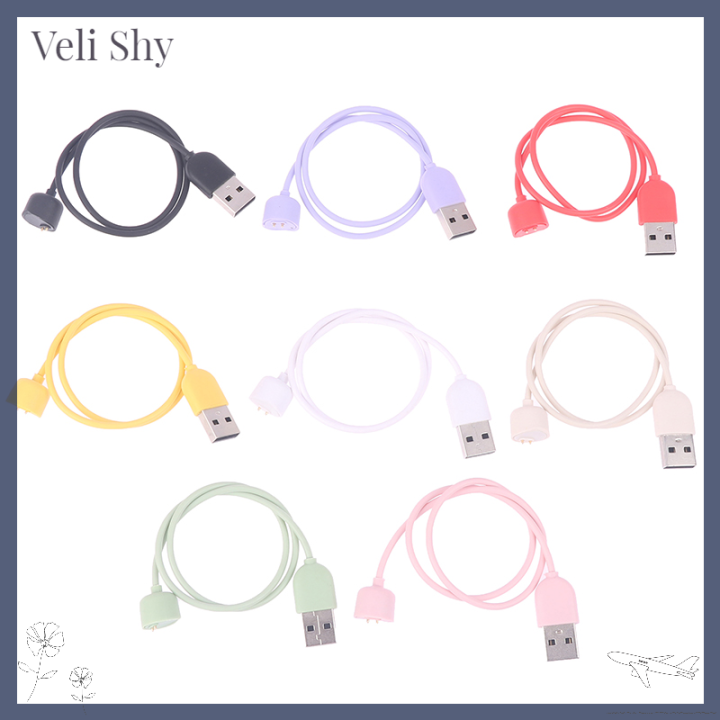 veli-shy-สายรัด-jam-tangan-magnet-สายชาร์จเร็วหลากสีสำหรับสมาร์ทแบนด์-mi-band-5สำหรับ-mi-band-7-6-5