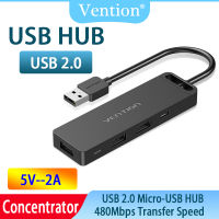 ฮับพอร์ต Vention USB 2.0พลังงานไมโคร USB 4พอร์ตอะแดปเตอร์หลายตัวแยก USB ความเร็วสูง OTG Extension สำหรับพีซีอุปกรณ์คอมพิวเตอร์อะแดปเตอร์ฮับ Usb พลังงานแหล่งจ่ายไฟ Usb ฮับกับ