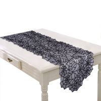 Ourwarm Halloween Table Runners Lace Spider Web Tablecloth Christmas Event Home Party Decoration Horror House Props