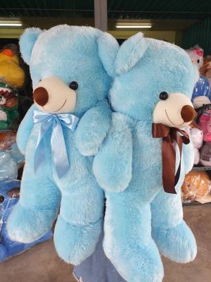 ตุ๊กตาหมีสีฟ้า  หมีขนาดใหญ่ ขนาด 1.1เมตร ตุ๊กตาไซส์ใหญ่ หมีขนปุยผ้่านุ่ม สีสวย เหมาะของขวัญ    น่ากอด ผลิตในประเทศไทย  พร้อมส่ง Narakdoll