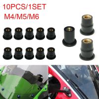 10PCS Motorcycle M4 M5 M6 Universal Rubber Well Nuts Windscreen Fairing Cowl Anodized Aluminum Moto Screws Bolts Accessories Fasteners