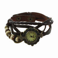 Quartz Weave Around Leather Love Bracelet Women Wrist Watch