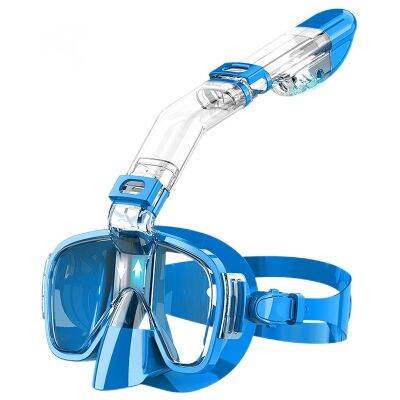 Snorkel Mask Foldable Diving Mask Set with Dry Top System and Camera Mount, Anti-Fog Professional Snorkeling Gear