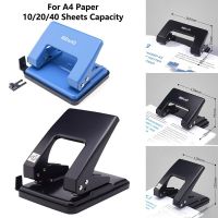 2-Hole Paper Punch For A4 Handheld Metal Hole Puncher With 10/20/40 Sheets Capacity Notebook Scrapbook Diary Binding Supplies Note Books Pads