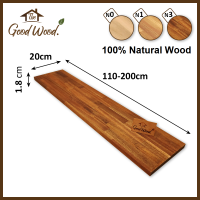 ชั้นวางของ ไม้Acacia หนา 18 mm กว้าง 20 cm. ยาว 110-200 cm. เอเชี่ยนวอลนัท เหมาะสำหรับงาน DIY ไม้สักอินโด ชั้นวางของเล่น The good wood