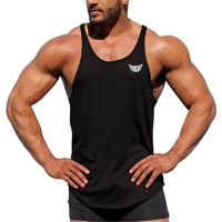 ยี่ห้อ Casual กีฬา Gym Mens Tank Top กล้ามเนื้อเสื้อแขนกุดออกกำลังกาย Stringer เสื้อผ้าเพาะกาย Singlets ฟิตเนส Vest