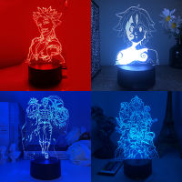 The Seven Deadly Sins Ban Meliodas Escanor 3d Led Lamp For Bedroom Mange Night Lights Anime Action Figure Avatar Room Decor