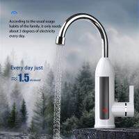 ◕ Electric Water Heater Kitchen Faucet Single Hole Water Stream Mix Practical Sprayer Sink Deck Mounted Tap Device