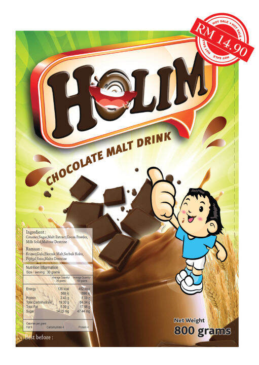 Holim Chocolate Malt Drink (800 grams / 20 serving) Halal Certified