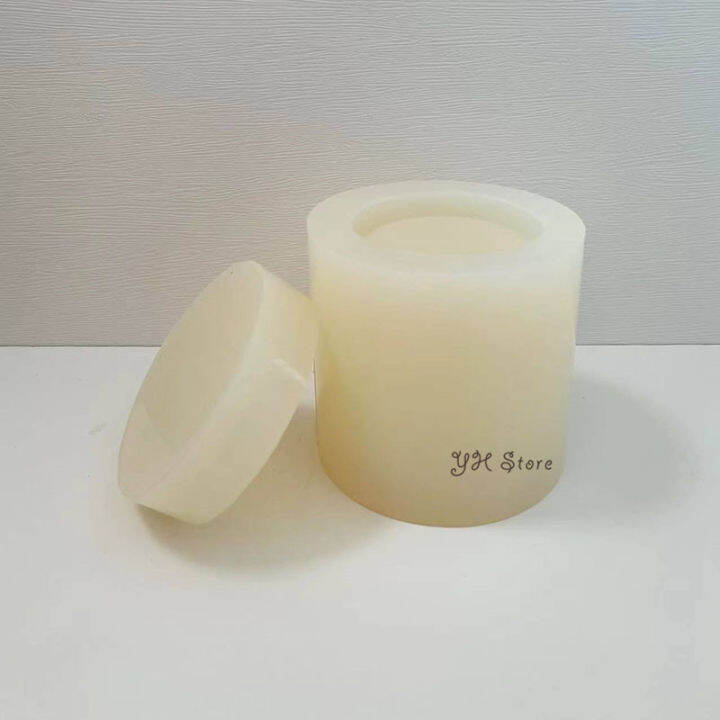 Concrete Candle Jar Mold Silicone Storage Box Mold Cement Candle Vessel