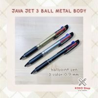 Java Jet 3 Ball-M Ballpoint pen 3 Color 0.7mm. -- จาวา เจ็ท 3 ด้ามเหล็ก ปากกาลูกลื่น 3 ระบบ ขนาด 0.7 มม.