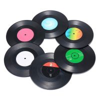 Record Coasters for Drinks, Novelty 6 Pieces Vinyl Disk Coasters, Effective Protection of the Desktop to Prevent Damage