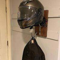 Motorcycle Helmet Holder Wall Shelf Natural Wooden Display Stand Rack Organizers Wall-mounted Bracket Coat Jacket Hanger Hook Picture Hangers Hooks