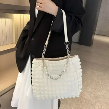 Women's Totes Bag Hobos Cloud Bag Pleated Underarm Bag Girl