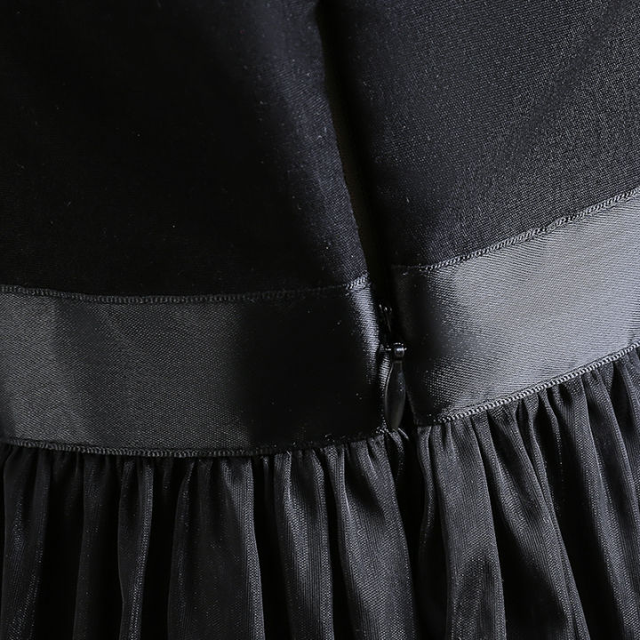 วันพุธเครื่องแต่งกายสาวพรรค-cainival-คอสเพลย์แต่งตัวเด็กฮาโลวีนค่ำพรรคเครื่องแต่งกายสีดำ-t-ulle-โกธิคเสื้อผ้า4-6-8ปี