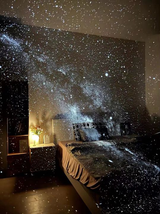 ใหม่-galaxy-starry-projector-planetarium-night-light-360-หมุนโปรเจคเตอร์บลูทูธลำโพงสำหรับห้องนอนเด็กวันเกิด-gift