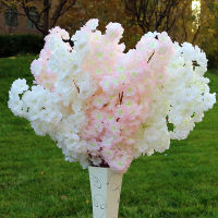 【cw】100cm Simulation Cherry Blossom nch Fake Flower Encrypted Ribbon Plastic Silk Twig Flower Wedding Decoration Home Daily Decor ！
