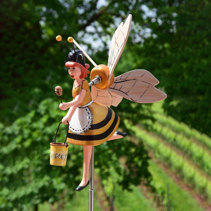 garden-decor-wind-spinners-whirligig-asuka-series-windmill-whirly-miss-beesy-garden-lawn-decoration-flower-ornament-decoration