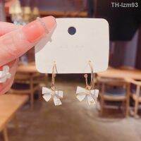 ? เครื่องประดับ S925 Silver Needle Advanced Design Light Luxury Bow Knot Earrings Female Super Fairy Temperament Net Red ต่างหูสไตล์เดียวกันต่างหู