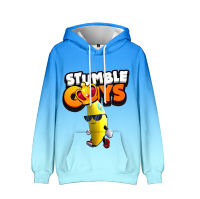 ใหม่ Stumble Guys Collision Party อุปกรณ์ต่อพ่วงเด็กเสื้อกันหนาวสบายๆผู้ใหญ่ Pullover Hooded Hooded Student Sweatshirt