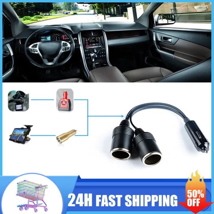 [COD] 12v 24v Dual Port Car Lighter Adapter Ac To Dc Car Lighter Socket Adapter Lazada PH