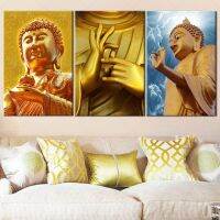 Golden Buddha Wall Art ภาพวาด Zen โปสเตอร์ผ้าใบ Aesthetic ตกแต่งห้องนั่งเล่น Modular Cuadros จัดส่งฟรี Popular