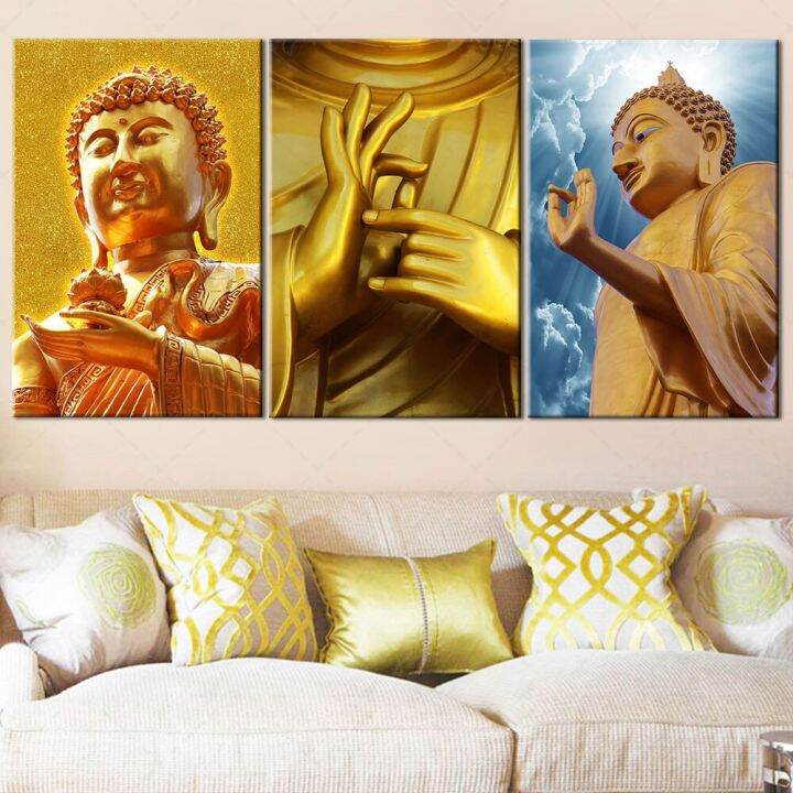 golden-buddha-wall-art-ภาพวาด-zen-โปสเตอร์ผ้าใบ-aesthetic-ตกแต่งห้องนั่งเล่น-modular-cuadros-จัดส่งฟรี-popular