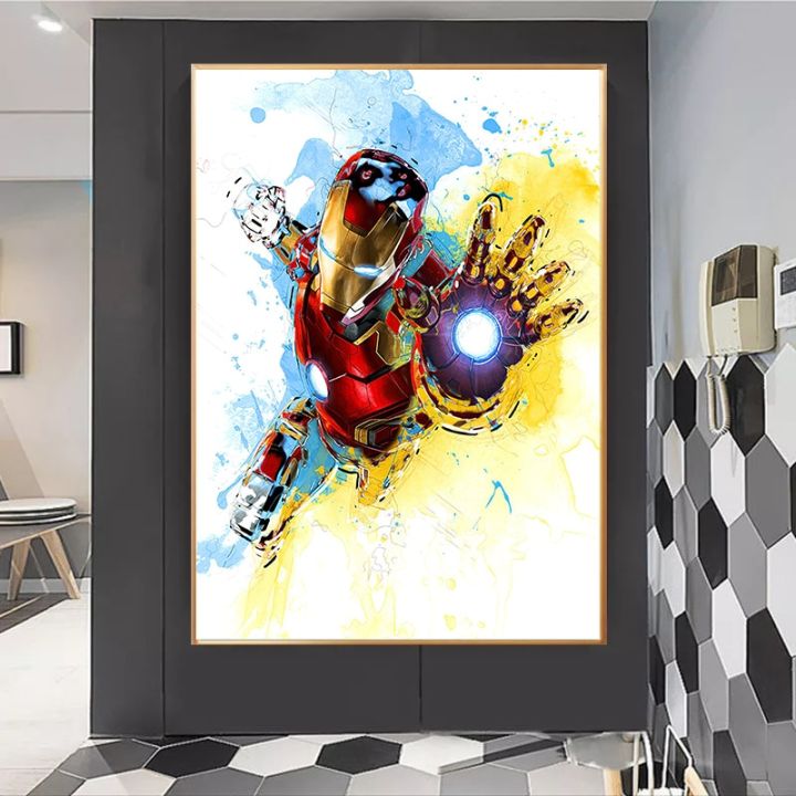 Marvel Avengers Poster Iron Man Watercolor Canvas Painting Wall Art Decor  Picture Childrens Room Home Decor Gifts For Baby | Lazada Ph