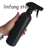 Linfang 500Ml Kosong Semburan Hitam Botol Plastik Berkualiti Tinggi Pembersih Pembersih Dapur Penyembur Air Botol Yang Boleh Diisi Semula dengan Penye