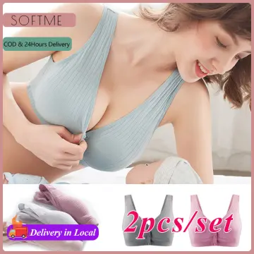 Buy Ultra-Soft Nursing Bras Set of 2PCS Cotton Soft Maternity Bra