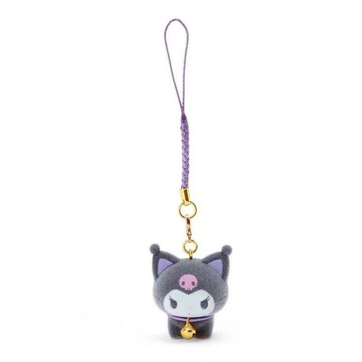 kawaii-sanrio-ตุ๊กตาอะนิเมะ-kuromi-จี้พวงกุญแจกำมะหยี่สำหรับกระเป๋าของเล่นตุ๊กตาสตัฟขนนุ่มการ์ตูนสำหรับเด็กของขวัญเด็กผู้หญิง