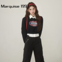 Marquise1997 เสื้อฮู้ด เสื้อแขนยาวอบอุ่น หลวมและสบาย คลาสสิค สบาย แฟชั่น สไตล์ AS2211184 43Z231023