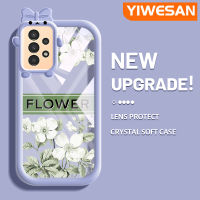 YIWESAN เคสปลอกสำหรับ Samsung A13 5G A04s การ์ตูนแฟชั่นดอกไม้สร้างสรรค์เคสโทรศัพท์โปร่งใสกันกระแทกหลากสีนุ่มปลอกซิลิโคนใหม่เคสป้องกันเลนส์กล้องถ่ายรูปสัตว์ประหลาดน้อย